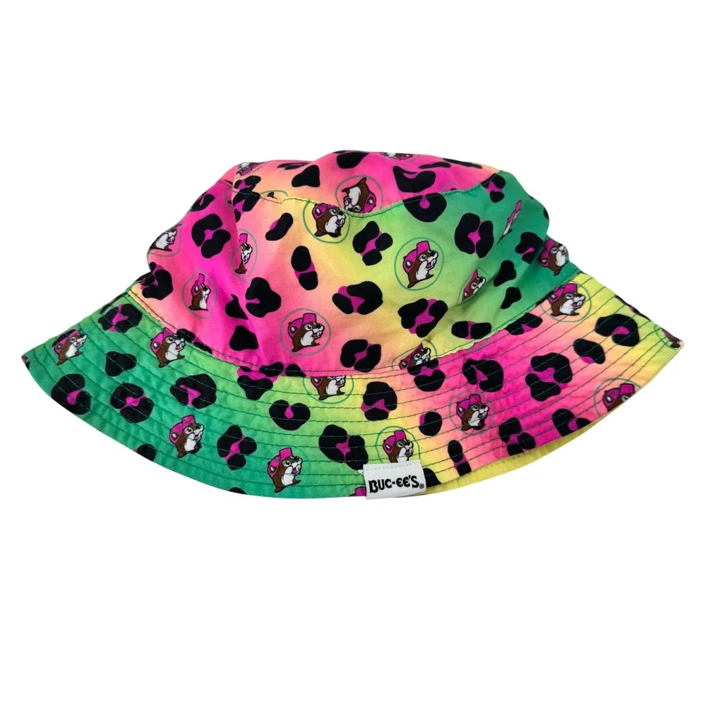 Kids Bucee's‎ Bucket Hat Leopard Print Rainbow Tie Dye UPF 50+ Youth